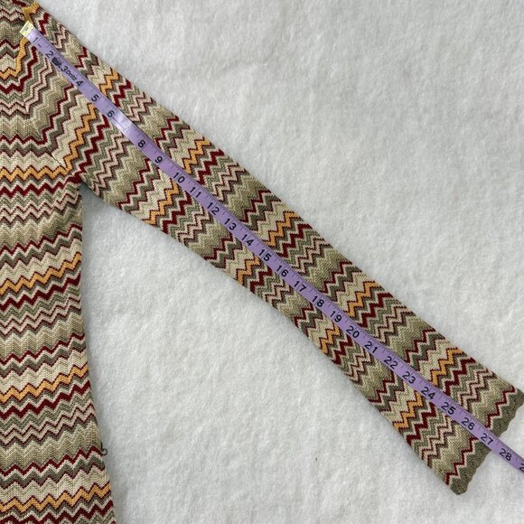 Nautica Jeans Company Zigzag Chevron Knit Cardigan L Made in Australia Y2K Luxe - Picture 12 of 12